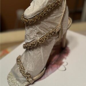 Elegant Gold Strappy Women's Heels